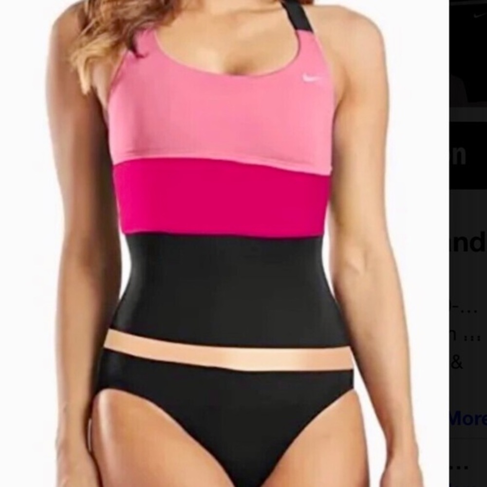 Nike color block tankini swimsuit XL New NWT